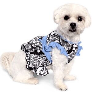 $15!sale Vibrant Life,Dress for Dogs, Ruffle, Tropical, Black/White, XS Ruffles